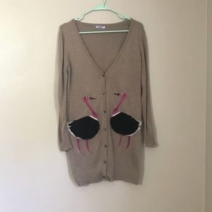 Suncoo Paris flamingos cardigan size Small